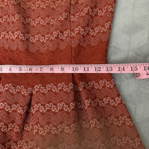 Alya Vibrant burnt orange fitted classic  retro flare dress rockabilly coquette - Picture 5 of 10